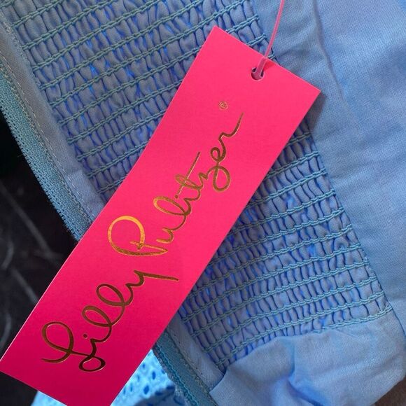 LILLY PULITZER Size 2 Ryann Belted Eyelet Sheath Dress Frenchie Blue $258 - Picture 11 of 13